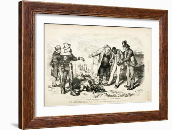 It Is Only a Truce to Regain Power/ Playing Possum, 1872-Thomas Nast-Framed Giclee Print