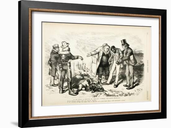 It Is Only a Truce to Regain Power/ Playing Possum, 1872-Thomas Nast-Framed Giclee Print