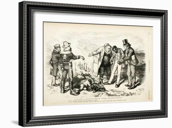 It Is Only a Truce to Regain Power/ Playing Possum, 1872-Thomas Nast-Framed Giclee Print