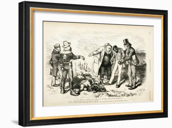It Is Only a Truce to Regain Power/ Playing Possum, 1872-Thomas Nast-Framed Giclee Print