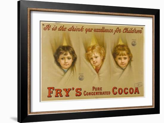 It Is the Drink Par Excellence for Children. Fry's Pure Concentrated Cocoa-null-Framed Giclee Print