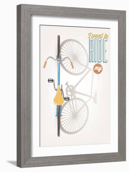 It'S A Good Day To Have A Good Day - Typographical Illustration Bicycle Poster-Melindula-Framed Art Print