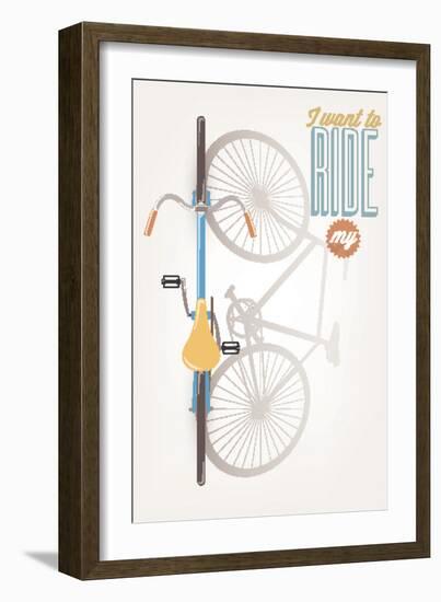 It'S A Good Day To Have A Good Day - Typographical Illustration Bicycle Poster-Melindula-Framed Art Print