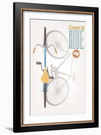 It'S A Good Day To Have A Good Day - Typographical Illustration Bicycle Poster-Melindula-Framed Art Print