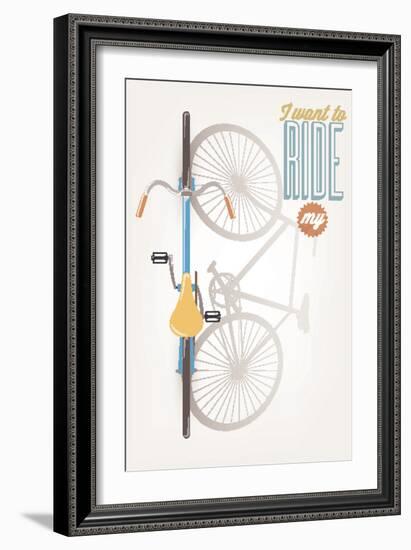 It'S A Good Day To Have A Good Day - Typographical Illustration Bicycle Poster-Melindula-Framed Art Print