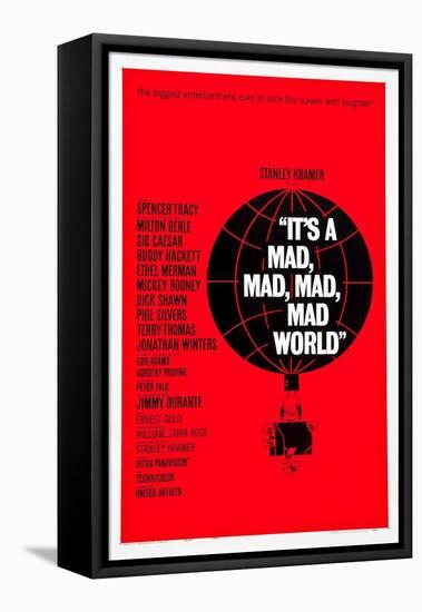 IT'S A MAD, MAD, MAD, MAD WORLD, poster art, 1963.-null-Framed Stretched Canvas