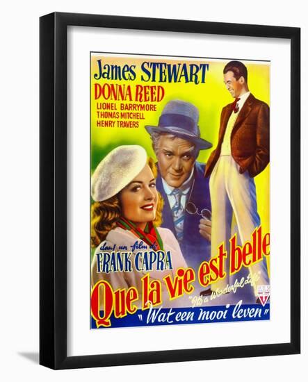 It's a Wonderful Life, (AKA Que La Vie Est Belle), on Belgian Poster Art, 1946-null-Framed Art Print