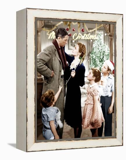 It's a Wonderful Life, Jimmy Hawkins, James Stewart, Donna Reed, CArol Coomes, Larry Simms, 1946-null-Framed Stretched Canvas