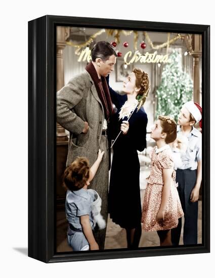 It's a Wonderful Life, Jimmy Hawkins, James Stewart, Donna Reed, CArol Coomes, Larry Simms, 1946-null-Framed Stretched Canvas