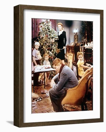 It's a Wonderful Life, Larry Simms, Jimmy Hawkins, Donna Reed, Karolyn Grimes, James Stewart, 1946-null-Framed Photo