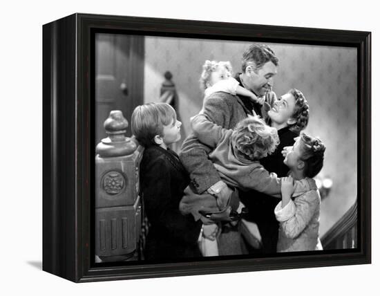 It's a Wonderful Life, Larry Simms, Jimmy Hawkins, James Stewart, Donna Reed, Karolyn Grimes, 1946-null-Framed Stretched Canvas