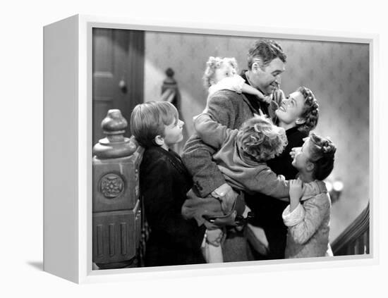 It's a Wonderful Life, Larry Simms, Jimmy Hawkins, James Stewart, Donna Reed, Karolyn Grimes, 1946-null-Framed Stretched Canvas