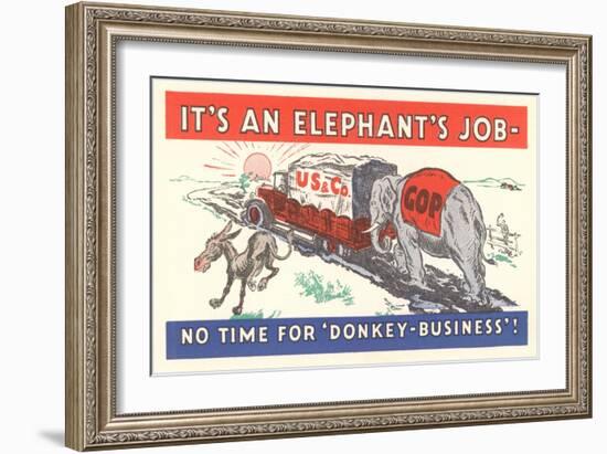 It's an Elephant's Job Political Cartoon-null-Framed Giclee Print