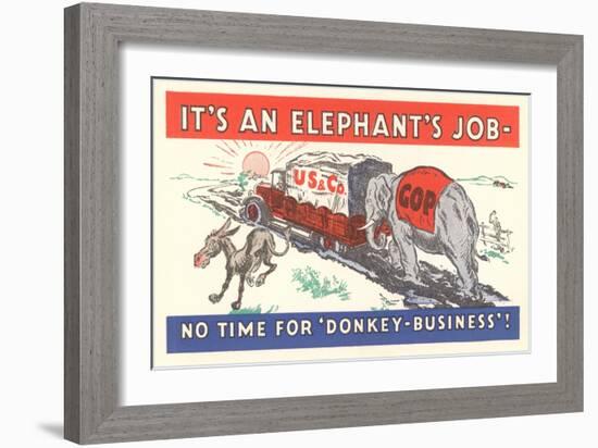 It's an Elephant's Job Political Cartoon-null-Framed Giclee Print