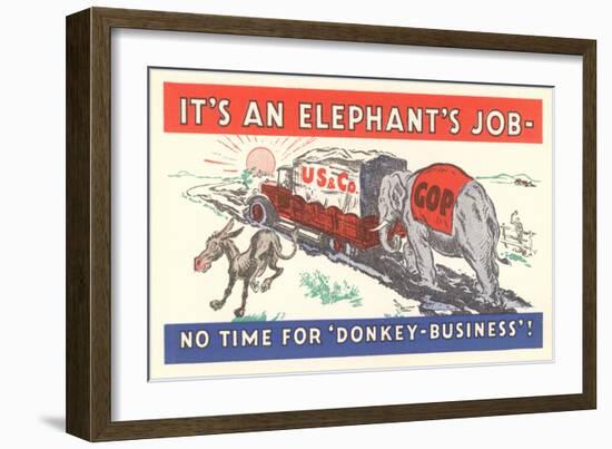 It's an Elephant's Job Political Cartoon-null-Framed Giclee Print