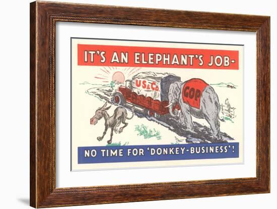 It's an Elephant's Job Political Cartoon-null-Framed Giclee Print