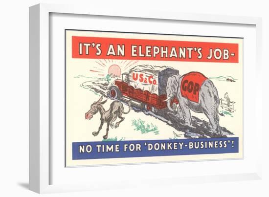 It's an Elephant's Job Political Cartoon-null-Framed Giclee Print