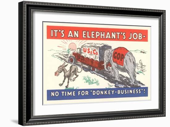 It's an Elephant's Job Political Cartoon-null-Framed Giclee Print