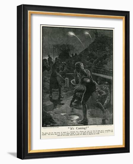 It's Coming! Gas Attack-Ernest Prater-Framed Art Print