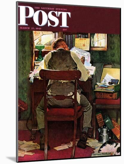 "It's Income Tax Time Again!" Saturday Evening Post Cover, March 17,1945-Norman Rockwell-Mounted Giclee Print