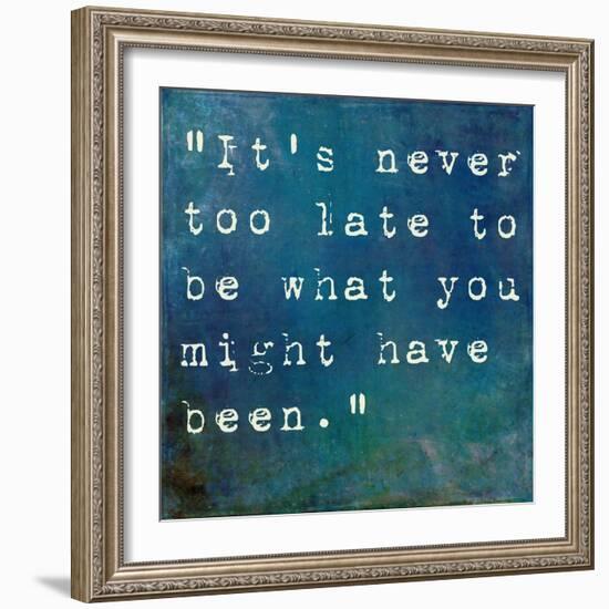 It's Never Too Late-nagib-Framed Art Print