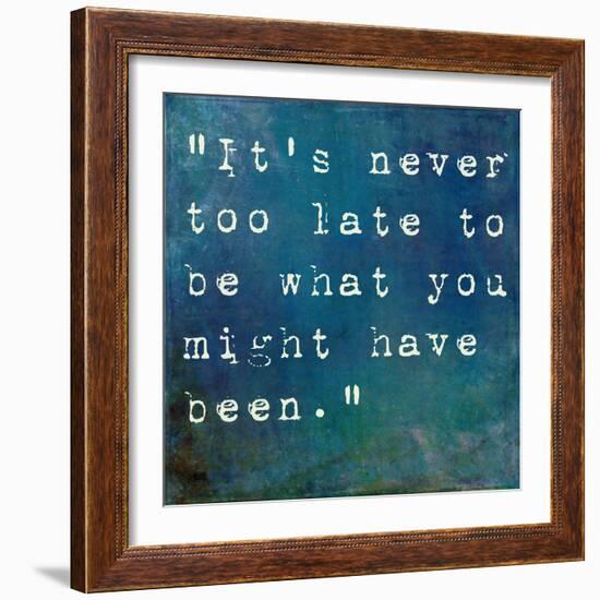 It's Never Too Late-nagib-Framed Art Print