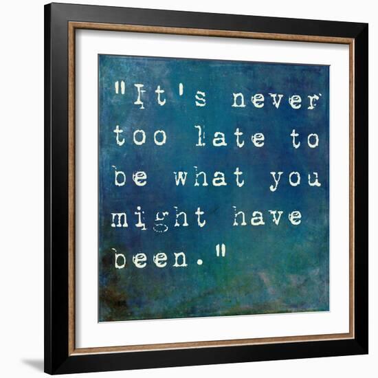 It's Never Too Late-nagib-Framed Art Print