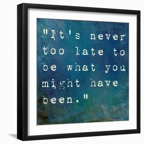 It's Never Too Late-nagib-Framed Art Print