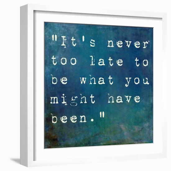 It's Never Too Late-nagib-Framed Art Print