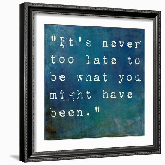 It's Never Too Late-nagib-Framed Art Print