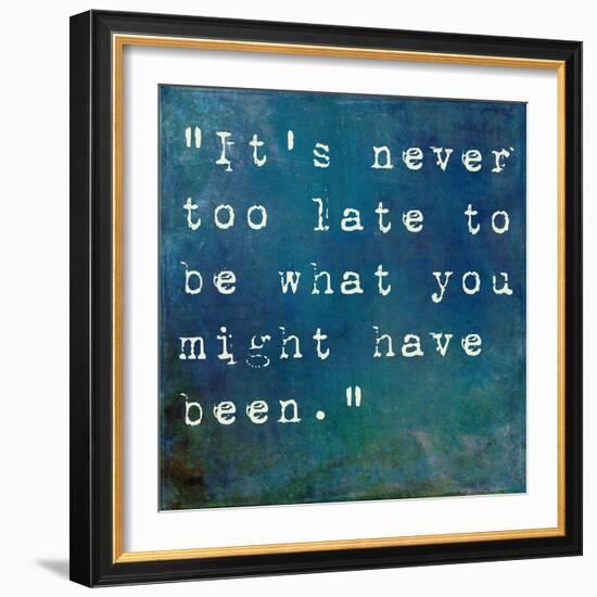 It's Never Too Late-nagib-Framed Art Print