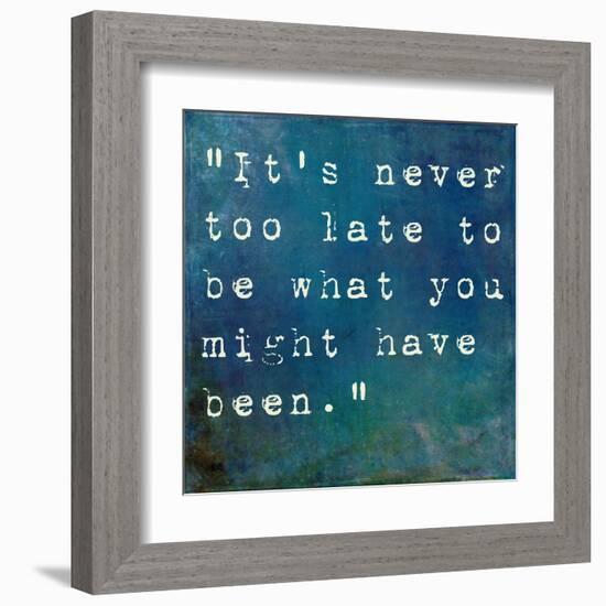 It's Never Too Late-nagib-Framed Art Print