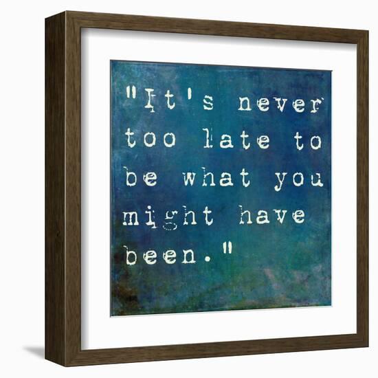 It's Never Too Late-nagib-Framed Art Print