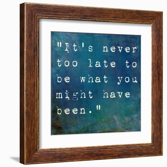 It's Never Too Late-nagib-Framed Art Print