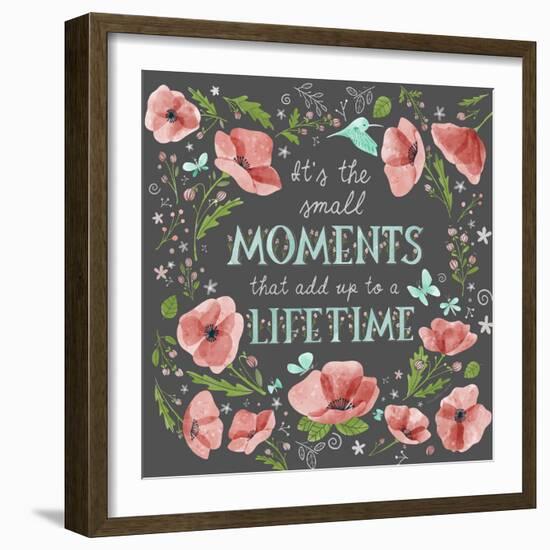 It's the Small Moments on Charcoal-Heather Rosas-Framed Art Print