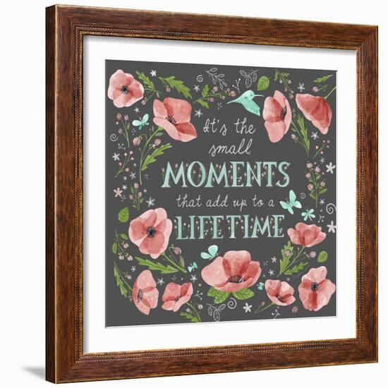 It's the Small Moments on Charcoal-Heather Rosas-Framed Art Print