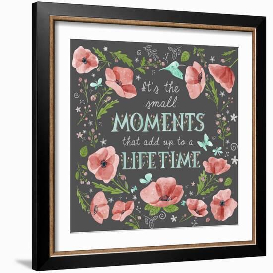 It's the Small Moments on Charcoal-Heather Rosas-Framed Art Print