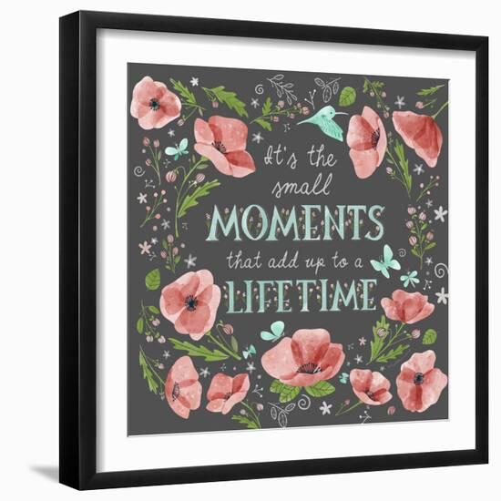 It's the Small Moments on Charcoal-Heather Rosas-Framed Art Print