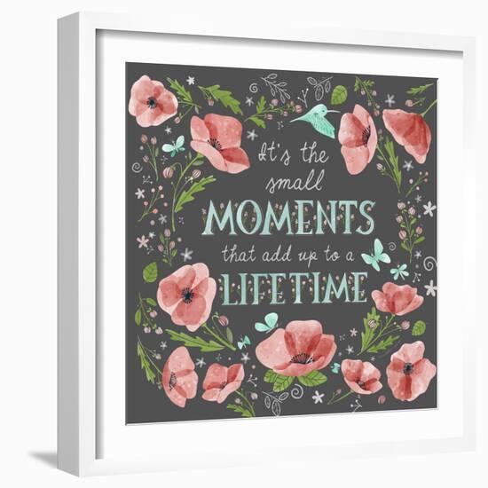 It's the Small Moments on Charcoal-Heather Rosas-Framed Art Print