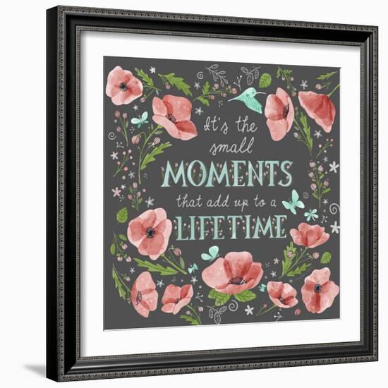 It's the Small Moments on Charcoal-Heather Rosas-Framed Art Print