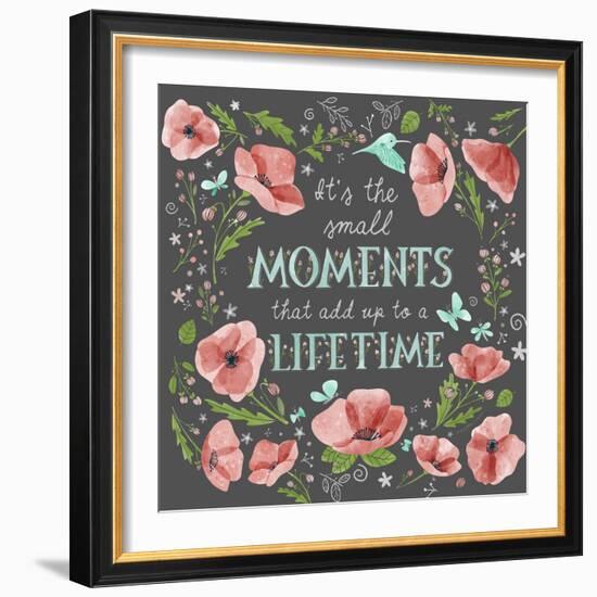 It's the Small Moments on Charcoal-Heather Rosas-Framed Art Print