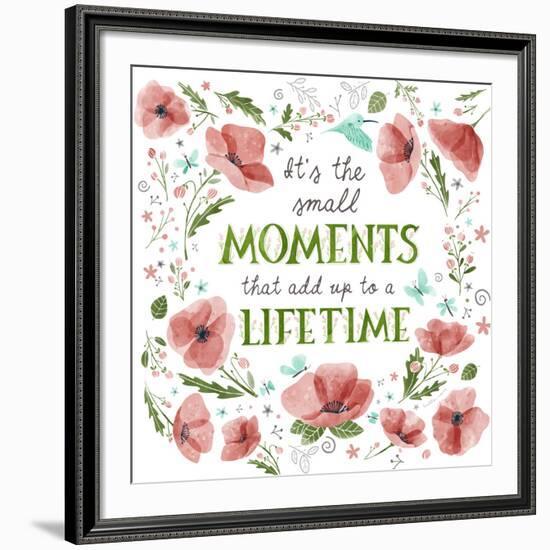 It's the Small Moments on White-Heather Rosas-Framed Art Print