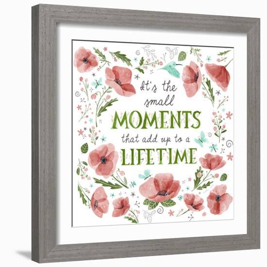 It's the Small Moments on White-Heather Rosas-Framed Art Print