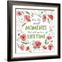 It's the Small Moments on White-Heather Rosas-Framed Art Print