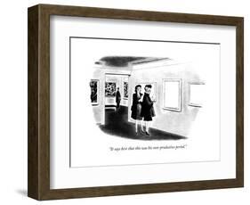 "It says here that this was his non-productive period." - New Yorker Cartoon-Richard Taylor-Framed Premium Giclee Print