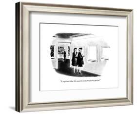 "It says here that this was his non-productive period." - New Yorker Cartoon-Richard Taylor-Framed Premium Giclee Print