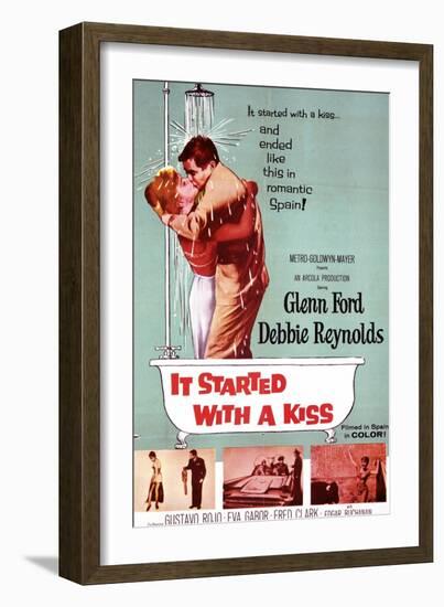 It Started with a Kiss, Debbie Reynolds, Glenn Ford, 1959-null-Framed Art Print