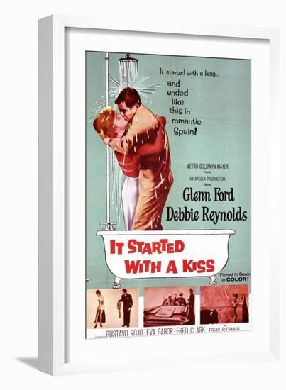 It Started with a Kiss, Debbie Reynolds, Glenn Ford, 1959-null-Framed Art Print