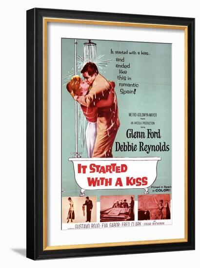 It Started with a Kiss, Debbie Reynolds, Glenn Ford, 1959-null-Framed Art Print