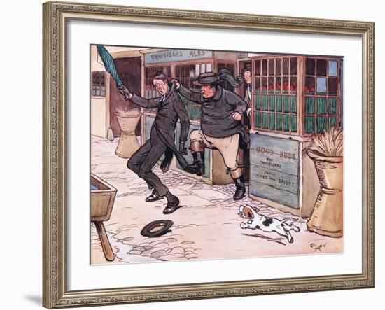 It Was a Beautiful and Exhilerating Sight to See the Red Nose Man Writhing in Mr Wellers Grasp-Cecil Aldin-Framed Giclee Print